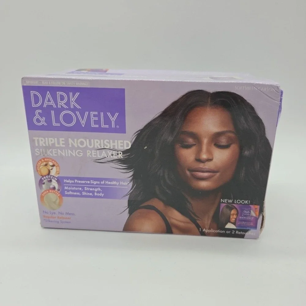 NEW Lot Of 2 SoftSheen Carson Dark & Lovely No-Lye Silkening Relaxer Kit REGULAR